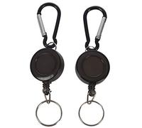 Lot de 2 bobines rétractables Yoyo Pass Id Carte Chaîne Clé Couleur : Noir Quantité : 2 pièces