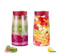 Lot de 2 Bocaux Fermentation avec Aération 1 Voie, 2.2 Litres Bocal Verre Ouverture Large, Bocaux Conservation avec Valve Libération Air, Bocal pour Kéfir, Kimchi, Choucroute, Levain, Cornichons