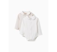 Lot De 2 Bodies À Manches Longues En Coton Blanc 1/3M(54/60)