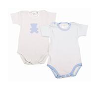 Lot de 2 Bodies Bébé Manches Demi Pois Bleu Clair - 0 Mois