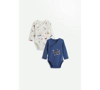 Petit Béguin - Lot de 2 Bodies bébé Manches Longues Ouverture croisée Emile