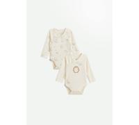Petit Béguin - Lot de 2 Bodies bébé Manches Longues Ouverture croisée Envolée de Bisous