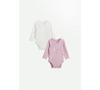 Lot De 2 Bodies Bébé Manches Longues Ouverture Croisée Miss Chatchatchat Rose 3M(60CM)