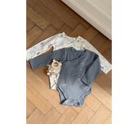 Lot de 2 bodies bébé manches longues ouverture croisée rêverie bleu NAISSANCE(50CM)