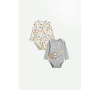 Lot de 2 bodies bébé manches longues petit loup gris 6M(67CM)
