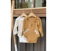 Lot de 2 bodies bébé manches longues swan ocre 9M(71CM)