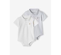 VERTBAUDET Lot de 2 bodies bébé naissance col polo avec poche bleu ciel 9M(71CM)