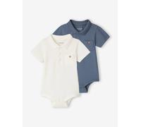 Lot de 2 bodies bébé naissance ouverture polo écru 3M(60CM)
