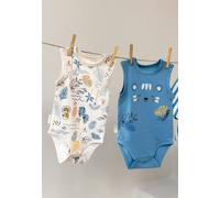 Lot de 2 bodies bébé sans manches biscarosse bleu 3M(60CM)