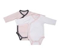 Lot de 2 bodies blanc/rose 3 mois Miss Fleur de Lune - Sauthon