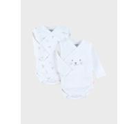 Lot de 2 bodies croisés en coton blanc 12M(74CM)