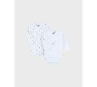 Lot de 2 bodies croisés en coton motif floral blanc 6M(67CM)