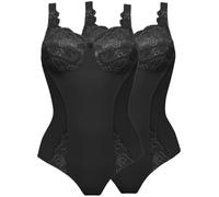 Lot de 2 Body sans armature avec dentelle Noir avec couleurs div 6538 Susa