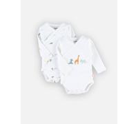 Lot de 2 bodys croisés en coton bio blanc NAISSANCE(50CM)