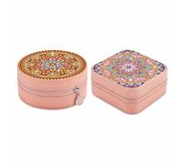 Lot de 2 boîtes à bijoux diamant 5D DIY pour adultes