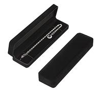 Lot de 2 boîtes à bijoux en velours pour collier, bracelet, boîte de présentation pour mariage, fiançailles, demande en mariage, anniversaire de mariage (noir)
