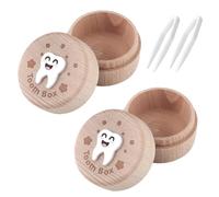 Lot de 2 boîtes à dents de lait pour fille - Avec 2 clips - Avec sculpture 3D - Artisanat soigné - Commémorez vos premières dents