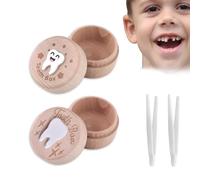 Lot de 2 boîtes à dents de lait pour garçons et filles - Avec sculpture 3D - Cadeau pour garçons et filles - Commémorez votre première dent - Avec clip