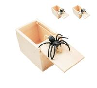 Lot de 2 boîtes à farces araignées hilarantes, jouet effrayant hilarant, boîte surprise pour rire, farces araignées réalistes pour adultes, cadeaux d'Halloween