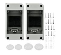 Lot de 2 boîtes à fusibles en saillie IP65-1 rangée pour 3 modules - Répartiteur en saillie pour jardin ou extérieur, villas, bornes de charge