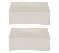 Lot de 2 Boîtes à Gâteaux ""Rectangles"" 22cm Naturel