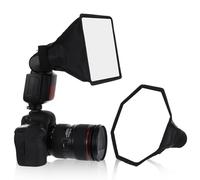 Lot de 2 boîtes à lumière pliables avec pochette de rangement - Boîte à lumière octogonale de 20,3 cm + 17,8 x 15,2 cm - Compatible avec les flashs Yongnuo et Nikons
