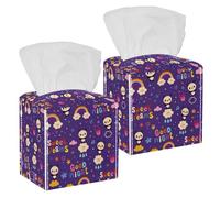 Lot de 2 boîtes à mouchoirs carrées en cuir avec motif panda « Good Night Sweet Dreams » - Distributeur de papier pour vanité, réservoir de toilettes, commode, table de nuit, comptoir, bureau, voiture