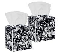 Lot de 2 boîtes à mouchoirs carrées en cuir monstre pour coiffeuse, réservoir de toilette, commode, table de nuit, comptoir, bureau, voiture