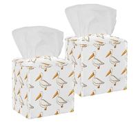 Lot de 2 boîtes à mouchoirs carrées en cuir pélican pour coiffeuse, réservoir de toilettes, commode, table de nuit, comptoir, bureau, voiture