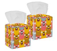 Lot de 2 boîtes à mouchoirs carrées, marmotte du jour du jour de la marmotte avec motif animal mignon, distributeur de papier pour coiffeuse, commode, table de nuit, comptoir, bureau, voiture