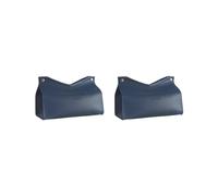 Lot de 2 boîtes à mouchoirs triangulaires modernes en cuir synthétique pour commode, salle de bain, bleu, style 4