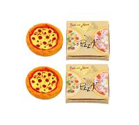 Lot de 2 boîtes à pizza miniatures, échelle 1:6 et 1:12 - Modèle alimentaire réaliste en résine jaune pour maison de poupée