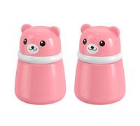 Lot de 2 boîtes à poudre pour bébé avec houppette à poudre douce - Conteneur de voyage pour poudre corporelle, étui à poudre de talc et distributeur de poudre libre (2 pièces rose)