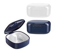 Lot de 2 boîtes à prothèses dentaires - Avec tamis avec suspension - Pour le rangement des prothèses dentaires - Portable - Convient pour les sorties et les voyages