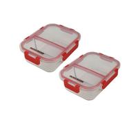 Fackelmann Boîtes à repas Move en verre – Lot de 2, deux compartiments, 1000 ml