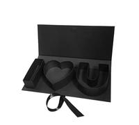 Lot de 2 boîtes à savon vides décoratives en forme lettres, remplir, for fête, chocolat, bricolage Pour Les Fleuristes(Black)