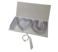 Lot de 2 boîtes à savon vides décoratives en forme lettres, remplir, for fête, chocolat, bricolage Pour Les Fleuristes(Grey)