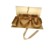 Lot de 2 boîtes à savon vides décoratives en forme lettres, remplir, for fête, chocolat, bricolage Pour Les Fleuristes(Gold)