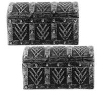 Lot de 2 boîtes à souvenirs décoratives en plastique, petites boîtes à trésors rétro