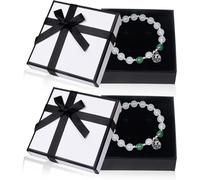 Lot De 2 Boîtes Cadeau À Bijoux,9 × 9 × 3cm,Boîte Cadeau,Bracelet,Collier,Boîte Cadeau Avec Couvercle,Petite Boîte À Bagues,Boîte À Boucles D'oreilles(Blanc)