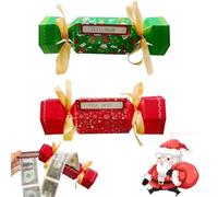 Lot de 2 boîtes cadeaux de Noël, pochettes surprise de Noël, pochette à bonbons, tirelire pour argent, kit de Noël, boîte cadeau surprise pour Noël, maison, vacances, décoration de fête