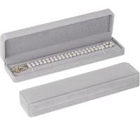 Lot de 2 boîtes cadeaux en velours for colliers et bracelets, présentoirs à bijoux for mariage, fiançailles, demande, anniversaire pour Ranger les Boucles d'oreilles(Grey)