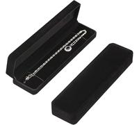 Lot de 2 boîtes cadeaux en velours for colliers et bracelets, présentoirs à bijoux for mariage, fiançailles, demande, anniversaire pour Ranger les Boucles d'oreilles(Black)