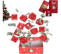 Lot de 2 boîtes-cadeaux surprise Explosion for Money, 2025 - Tirelire surprise de Noël - Explosion d'argent - Boîte cadeau surprise de luxe (rouge, 2 boîtes)