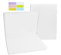 Lot de 2 boîtes d'archives A4 transparentes pour papier à lettres de 20,5 x 22,3 cm, mallette de projet portable, en plastique, 30,5 x 22,3 x 2,2 cm, avec 1 planche de 6 étiquettes colorées