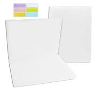 Lot de 2 boîtes d'archives A4 transparentes pour papier à lettres de 20,5 x 22,3 cm, mallette de projet portable, en plastique, 30,5 x 22,3 x 2,2 cm, avec 1 planche de 6 étiquettes colorées