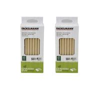Lot de 2 boites de 50 pailles en papier rigide brun 15 cm Nature Fackelmann