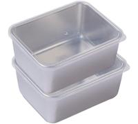 Lot de 2 boîtes de Conservation hermétiques en Acier Inoxydable pour réfrigérateur, boîte à Lunch pour Fruits, bento pour viandes, conteneur de Rangement pour la Cuisine