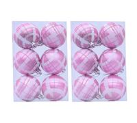 Lot de 2 boîtes de décoration de Noël en tartan à suspendre pour sapin de Noël ou fenêtre