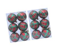 Lot de 2 boîtes de décoration de Noël en tartan à suspendre pour sapin de Noël ou fenêtre